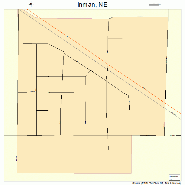 Inman, NE street map