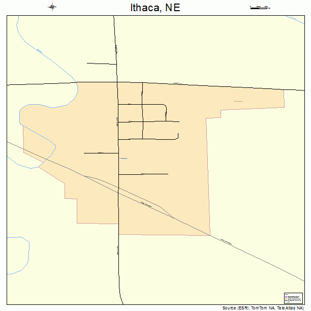 Ithaca, NE street map