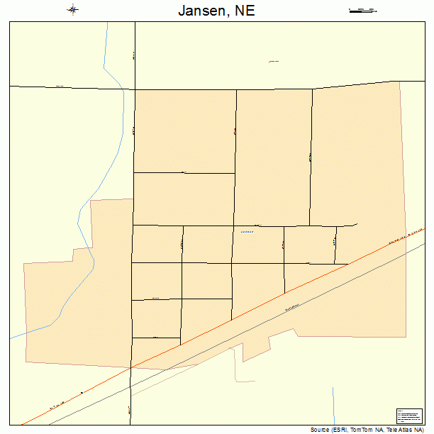 Jansen, NE street map