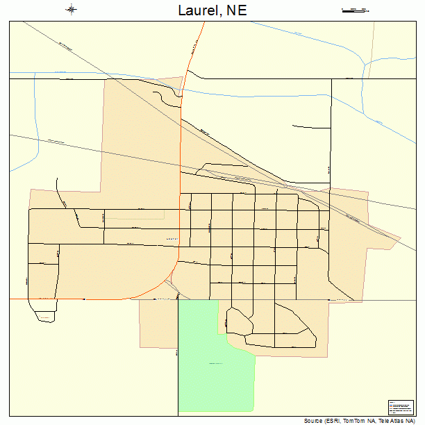 Laurel, NE street map