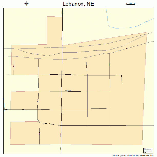 Lebanon, NE street map
