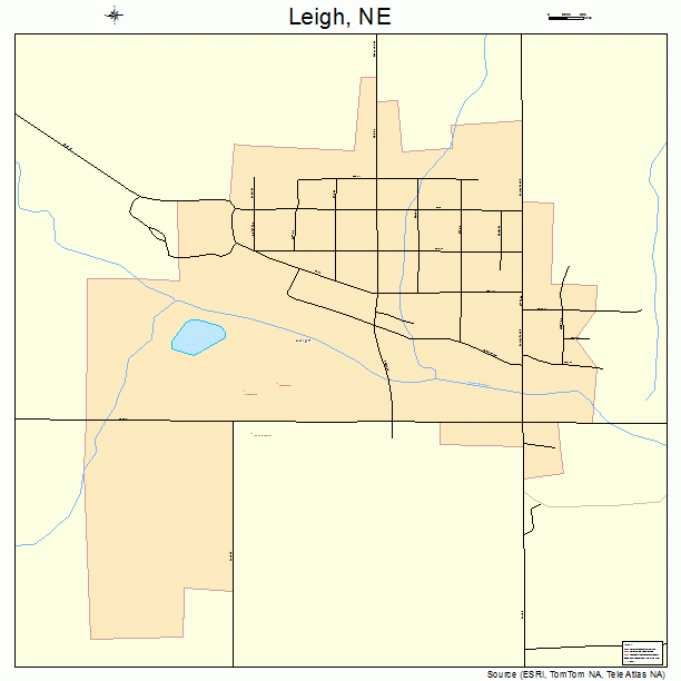 Leigh, NE street map