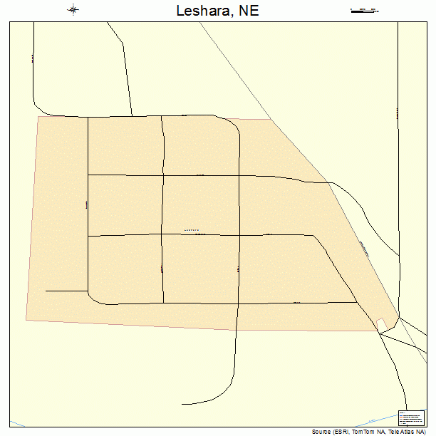 Leshara, NE street map