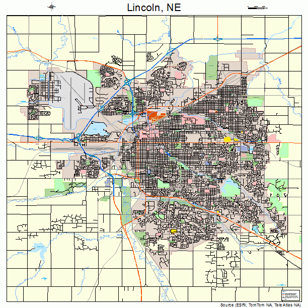 Lincoln, NE street map