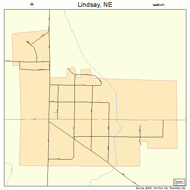 Lindsay, NE street map
