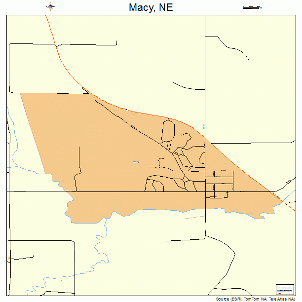 Macy, NE street map