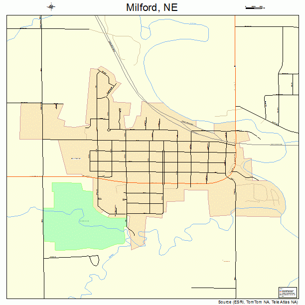 Milford, NE street map