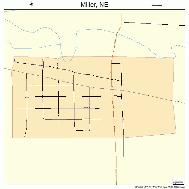 Miller, NE street map