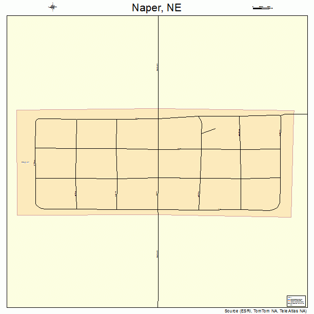 Naper, NE street map