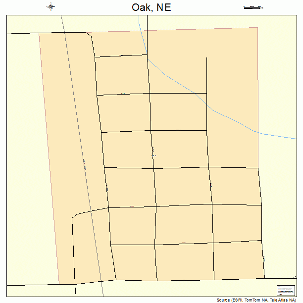 Oak, NE street map