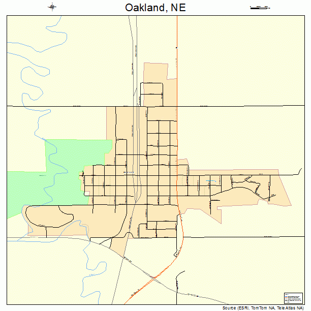 Oakland, NE street map