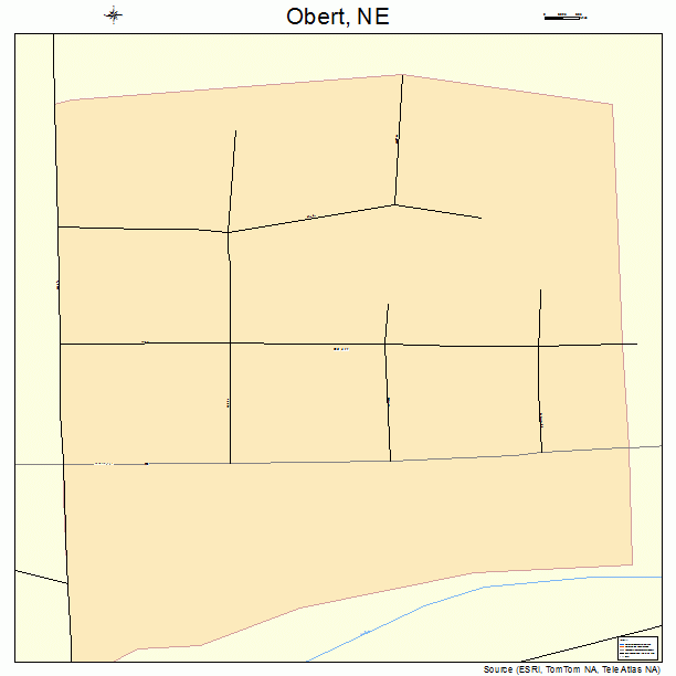Obert, NE street map