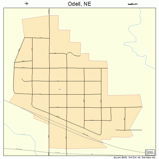 Odell, NE street map