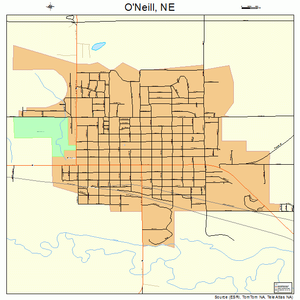 O'Neill, NE street map