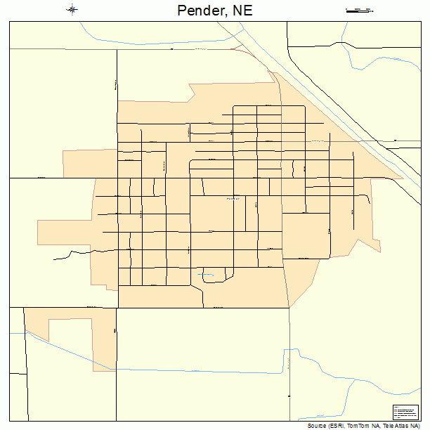 Pender, NE street map