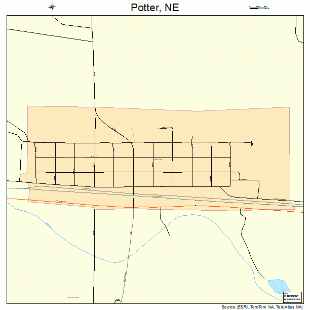 Potter, NE street map