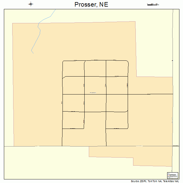 Prosser, NE street map