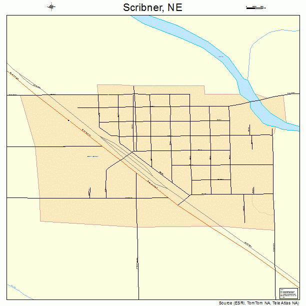 Scribner, NE street map