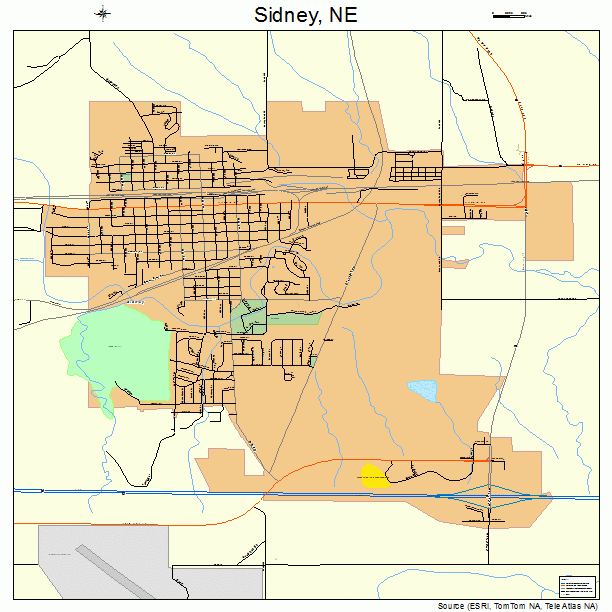 Sidney, NE street map