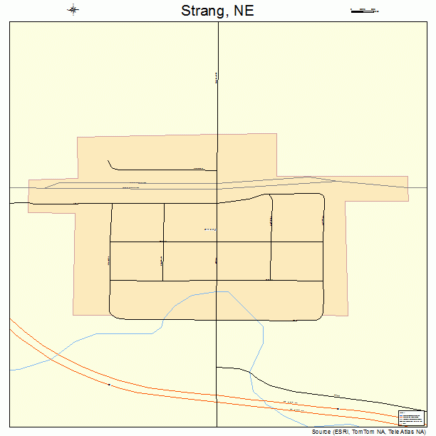 Strang, NE street map