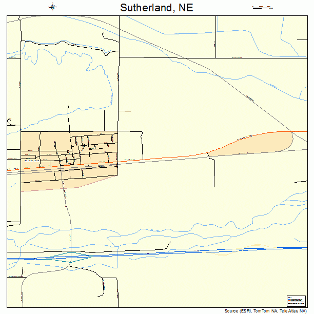 Sutherland, NE street map