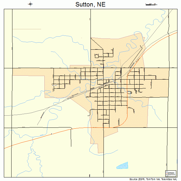 Sutton, NE street map