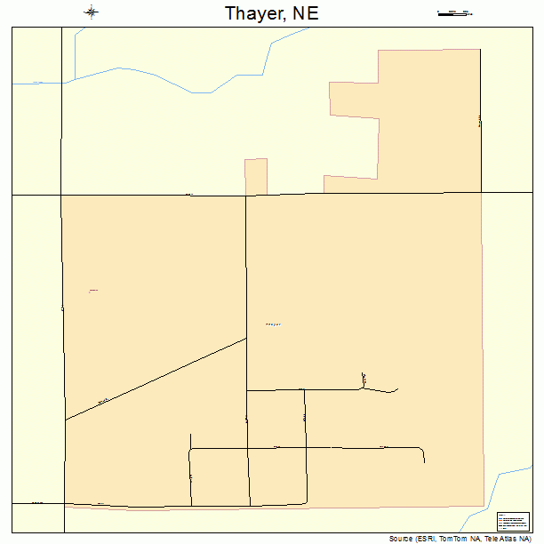 Thayer, NE street map