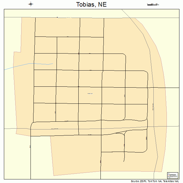 Tobias, NE street map