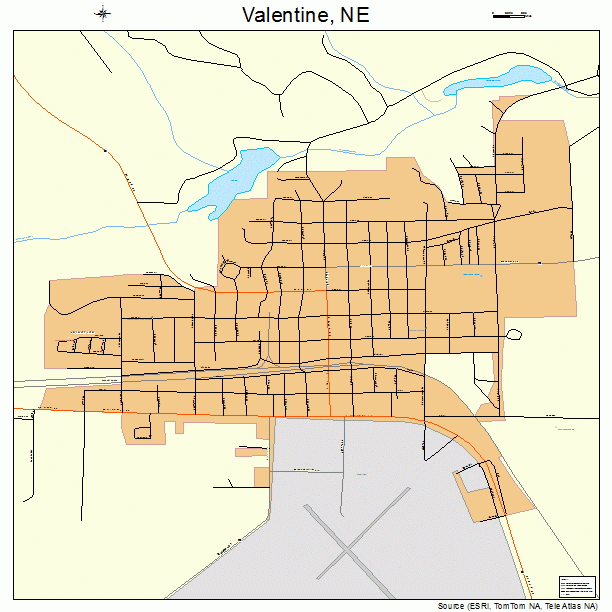 Valentine, NE street map