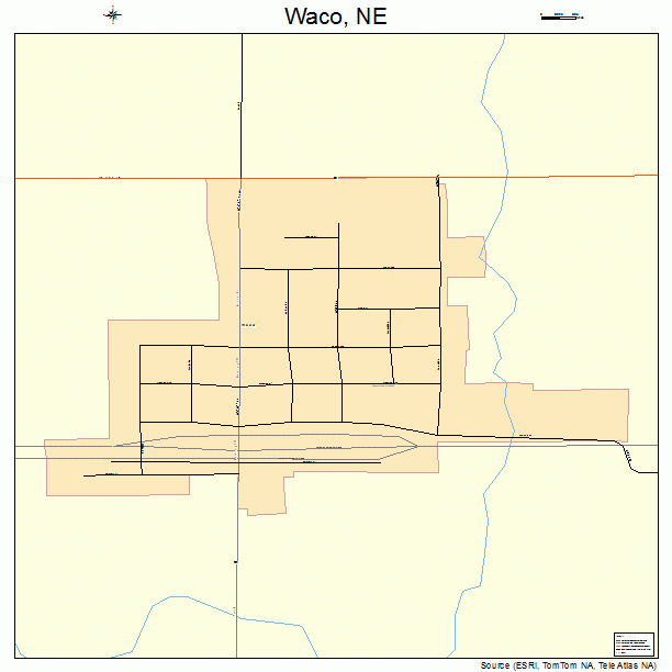 Waco, NE street map