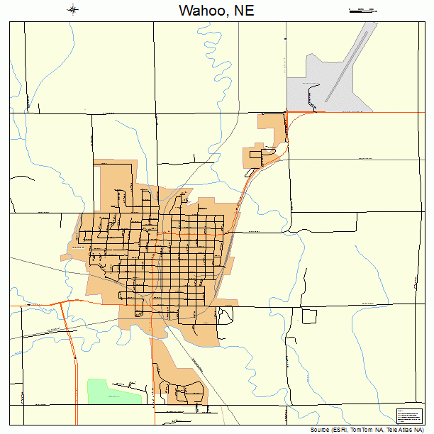 Wahoo, NE street map
