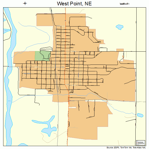 West Point, NE street map