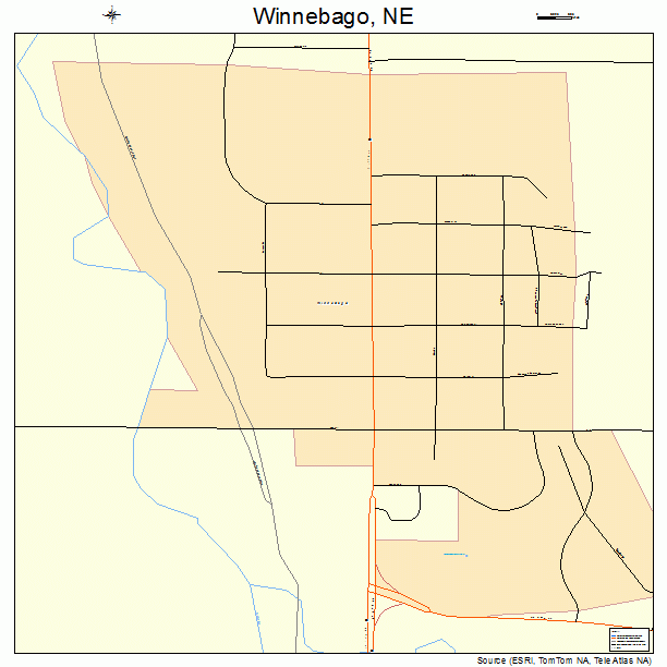 Winnebago, NE street map