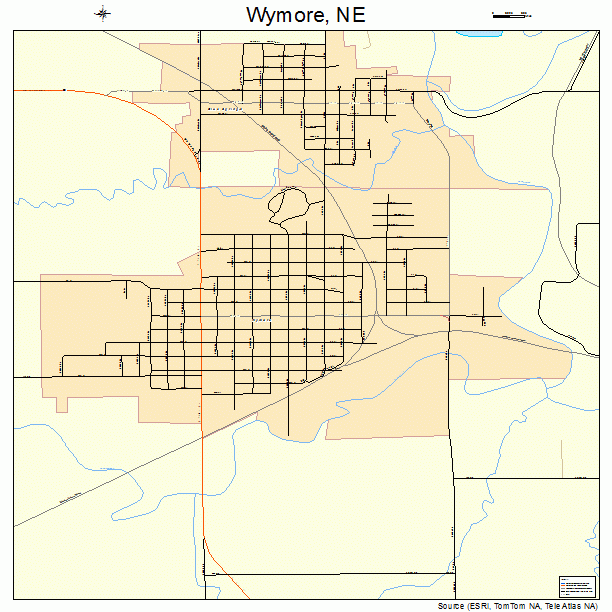 Wymore, NE street map
