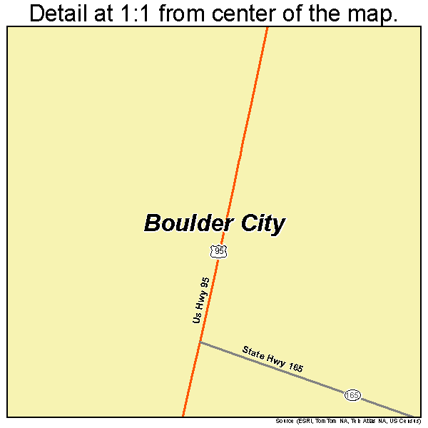 Boulder City, Nevada road map detail