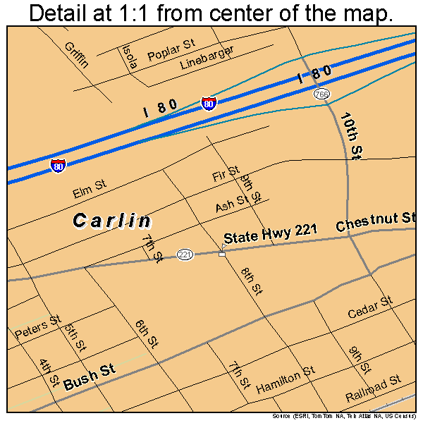 Carlin nevada street map 3208900