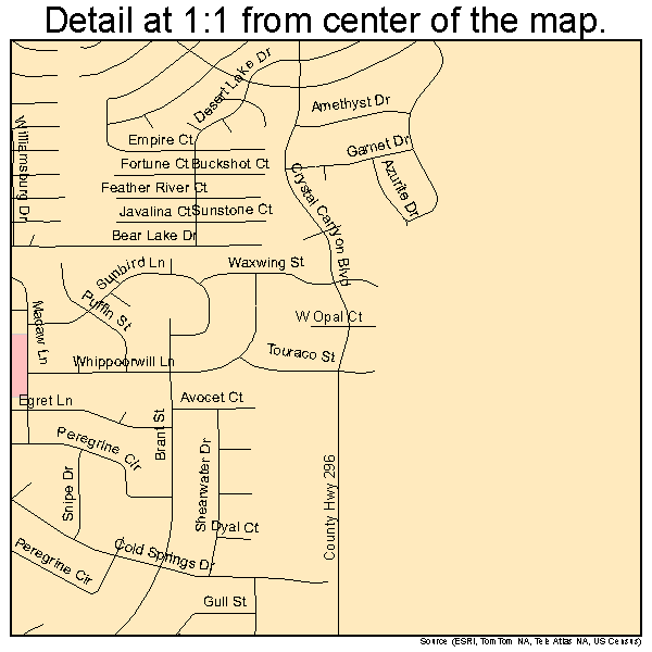 Cold Springs, Nevada road map detail