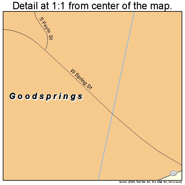 Goodsprings, Nevada road map detail