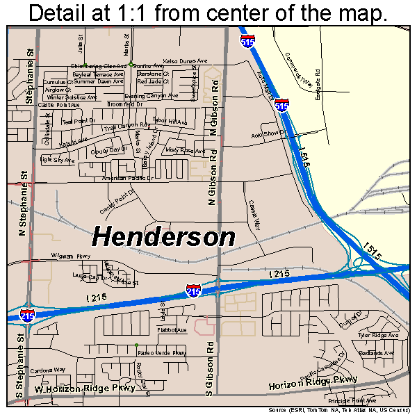Henderson, Nevada road map detail