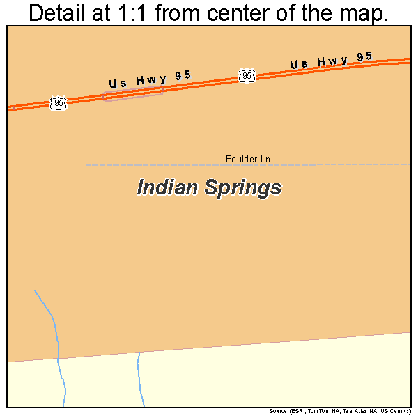 Indian Springs, Nevada road map detail