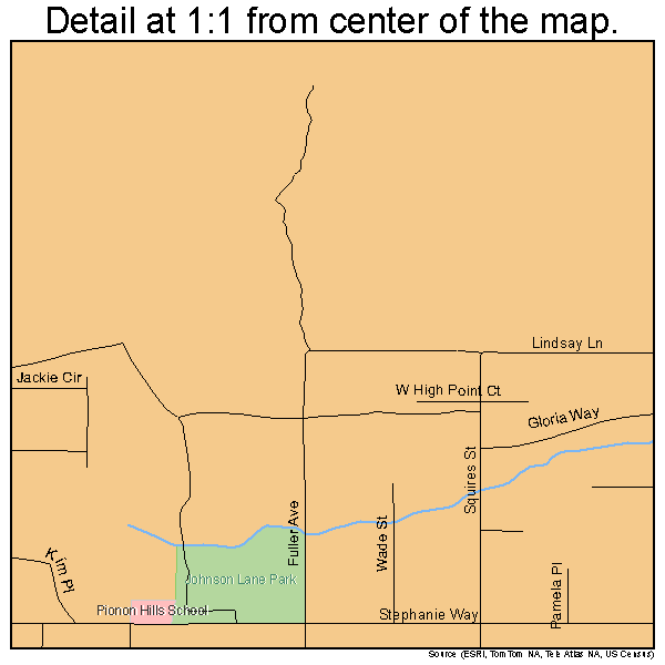 Johnson Lane, Nevada road map detail