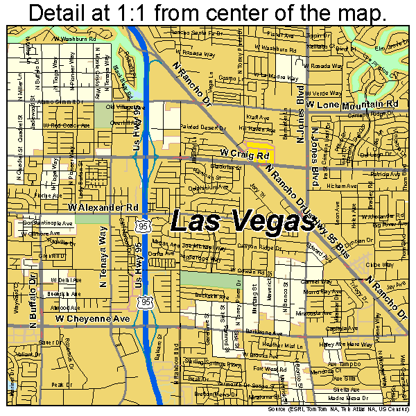 Las Vegas, Nevada road map detail