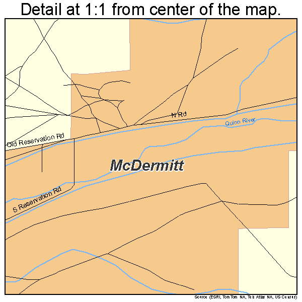McDermitt, Nevada road map detail