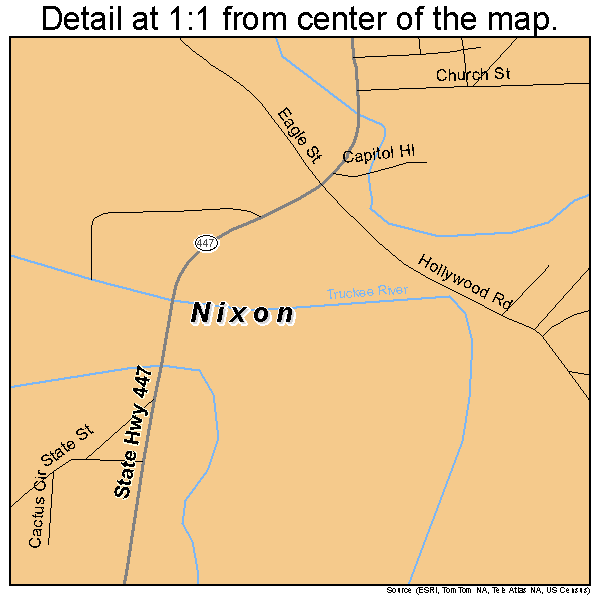 Nixon, Nevada road map detail