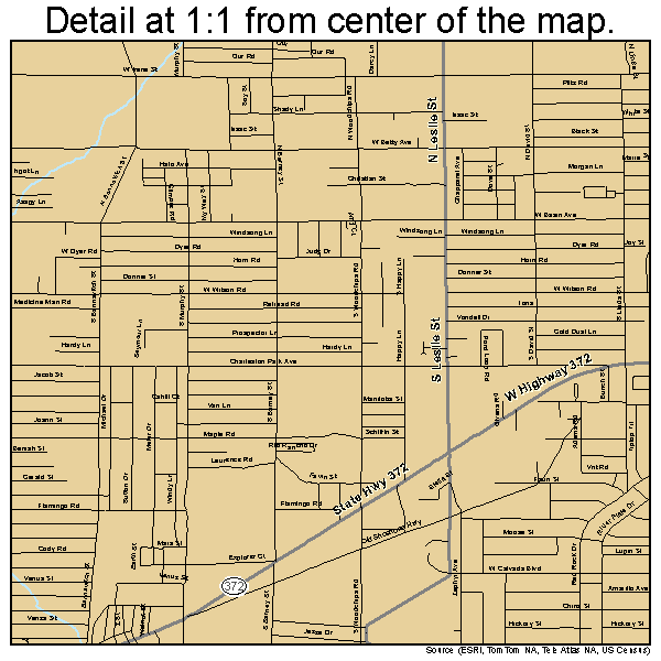 Pahrump, Nevada road map detail