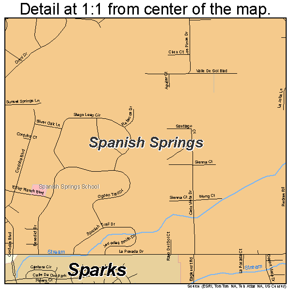 Spanish Springs, Nevada road map detail