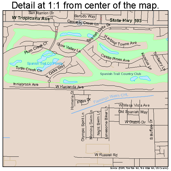 Spring Valley, Nevada road map detail