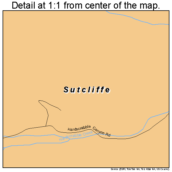 Sutcliffe, Nevada road map detail