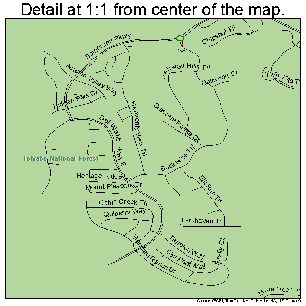 Verdi-Mogul, Nevada road map detail