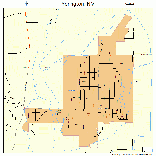 Yerington, NV street map